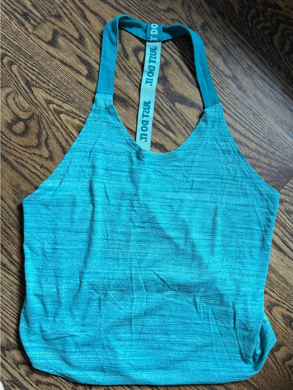 Teal Athletic Tank with Branded Strap